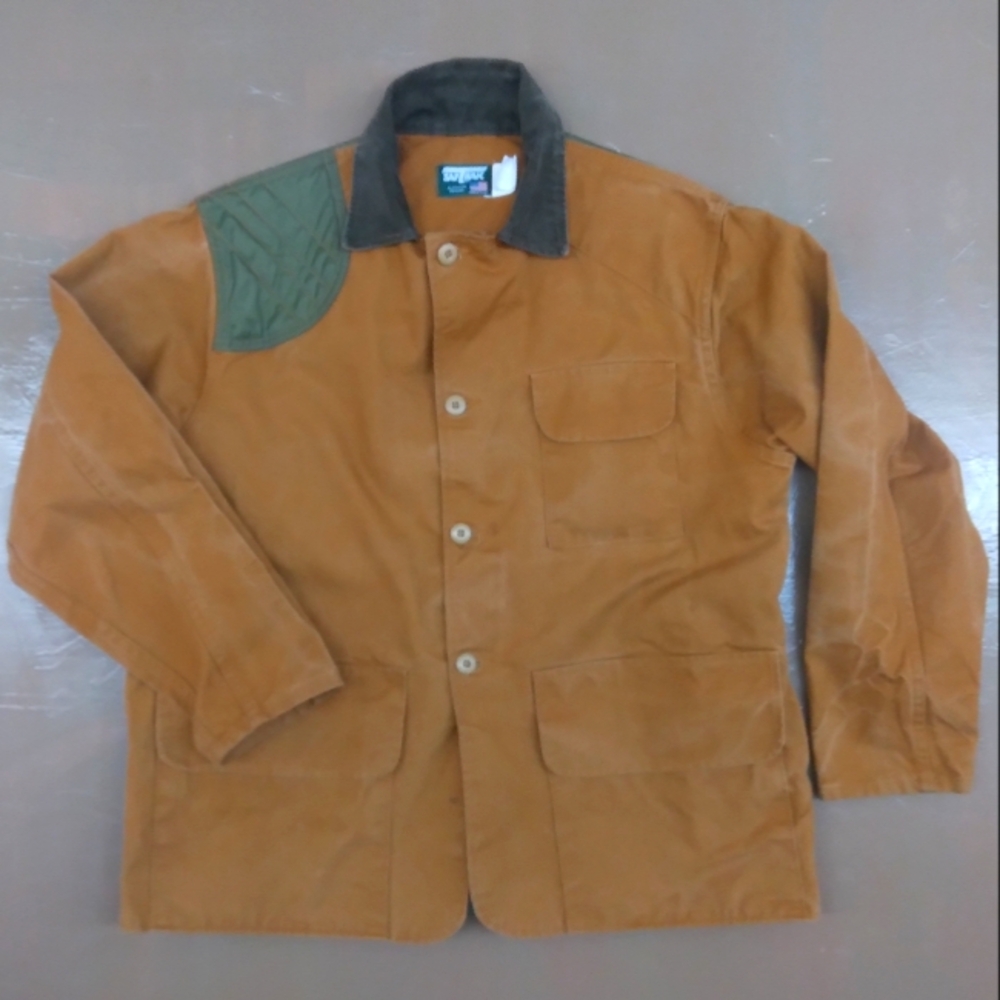 Saftbak Golden Tan Military Utility Jacket with Contrasting Shoulder Patch
